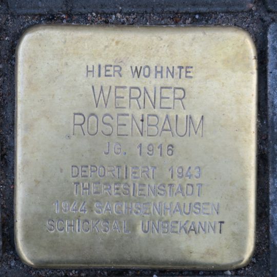 Stolperstein em memória de Werner Rosenbaum