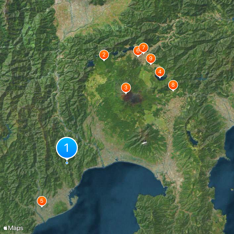 Provinz Suruga Karte