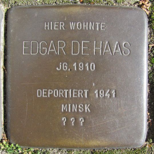 Stolperstein en memoria de Edgar de Haas
