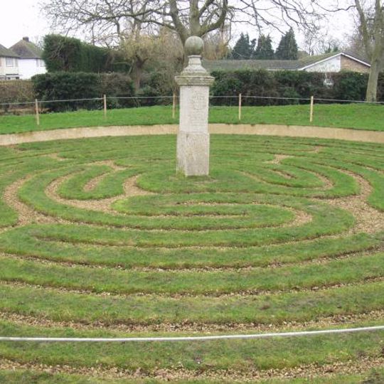 The maze and monument on Hilton Green