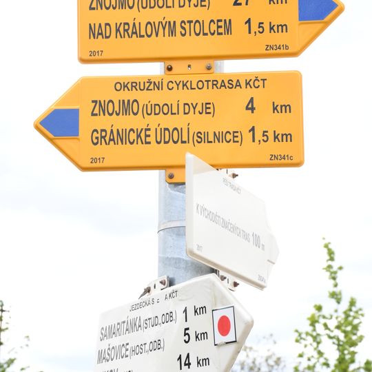 Rozcestník Znojmo Hradiště