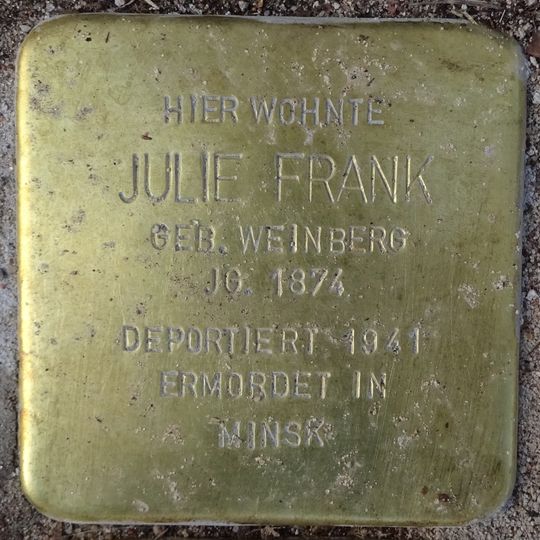 Stolperstein à la mémoire de Julie Frank