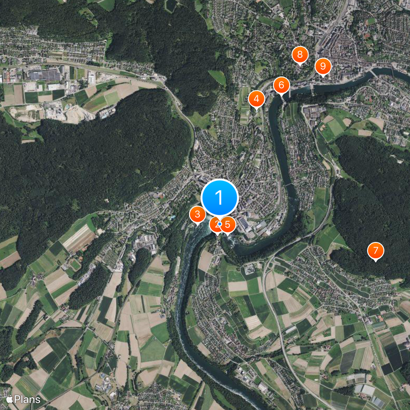 Chutes du Rhin Carte