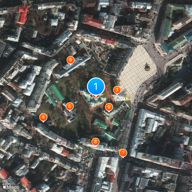 Sobór Mądrości Bożej w Kijowie Mapa