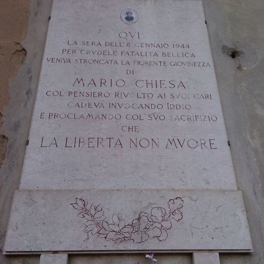 Lapide marmorea dedicata a Mario Chiesa