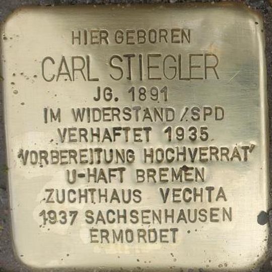 Stolperstein für Carl Stiegler