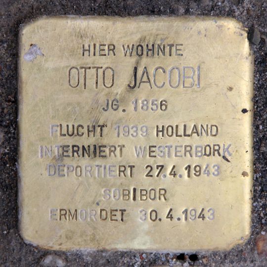 Stolperstein en memoria de Otto Jacobi