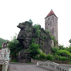 Most přes Rolavu k poliklinice v Nejdku