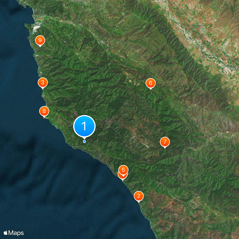 Pfeiffer Big Sur State Park Mapa
