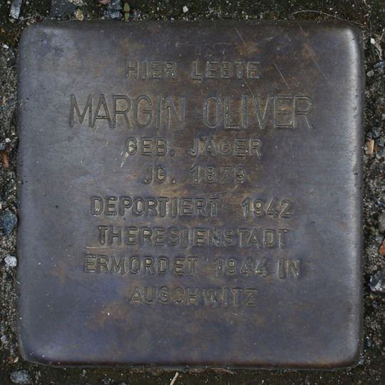 Stolperstein dedicated to Margin Oliver