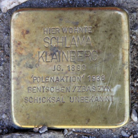 Stolperstein dedicated to Schlama Klainberg