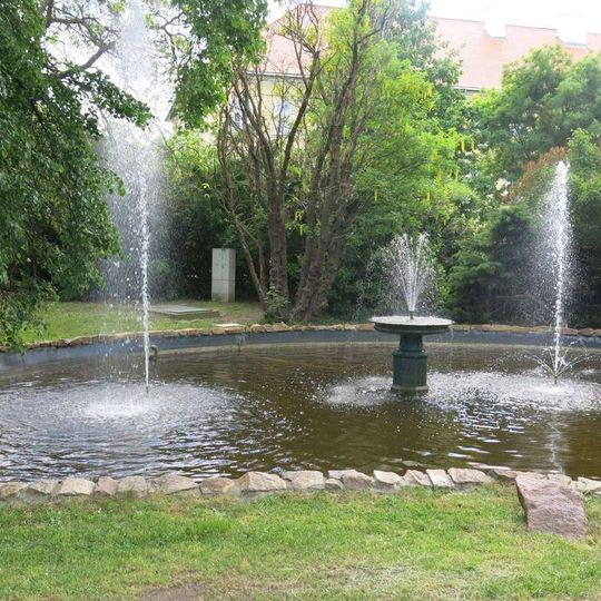 Kašna Beethoven v Lázeňském parku v Teplicích