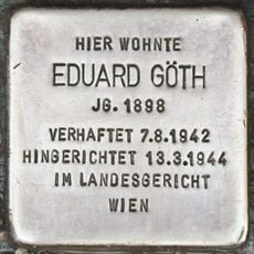 Stolperstein dedicated to Eduard Göth