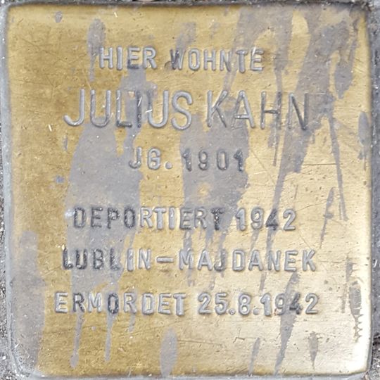 Stolperstein en memoria de Julius Kahn