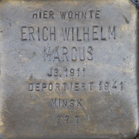 Stolperstein en memoria de Erich Wilhelm Marcus