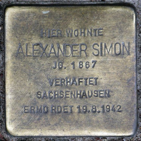 Stolperstein en memoria de Alexander Simon
