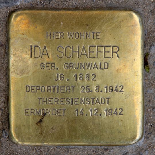 Stolperstein en memoria de Ida Schaefer