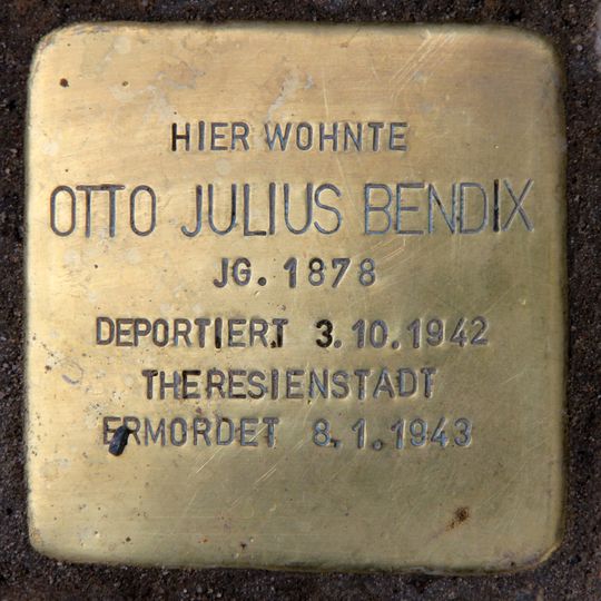 Stolperstein dedicated to Otto Julius Bendix