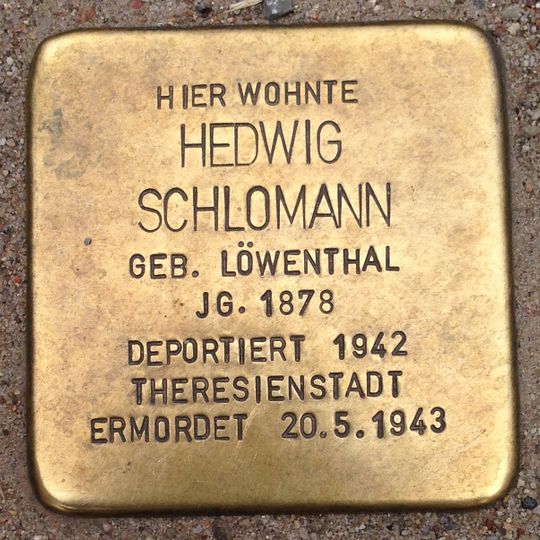 Stolperstein en memoria de Hedwig Schlomann