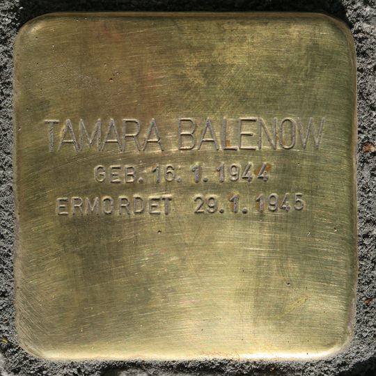 Stolperstein dedicated to Tamara Balenow
