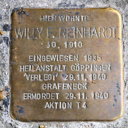 Stolperstein à la mémoire de Willy F. Reinhardt