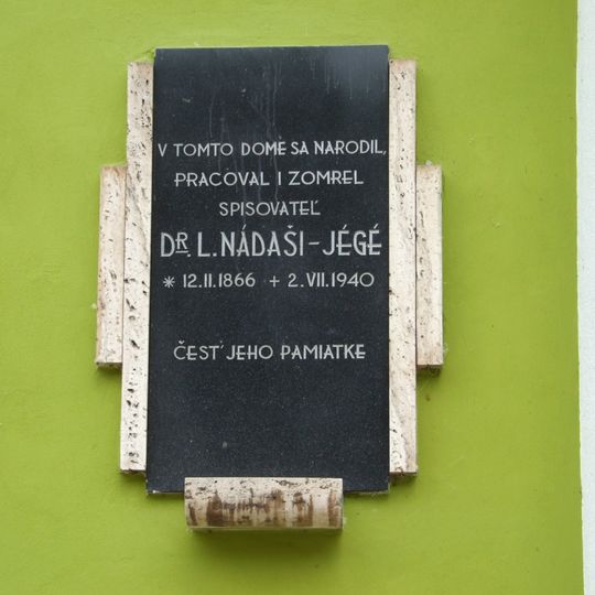 Rodný dom L. N. Jégého, tabuľa pamätná