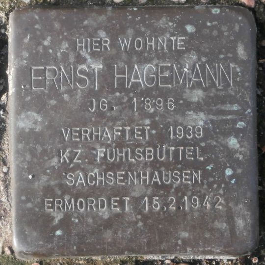 Stolperstein für Ernst Hagemann