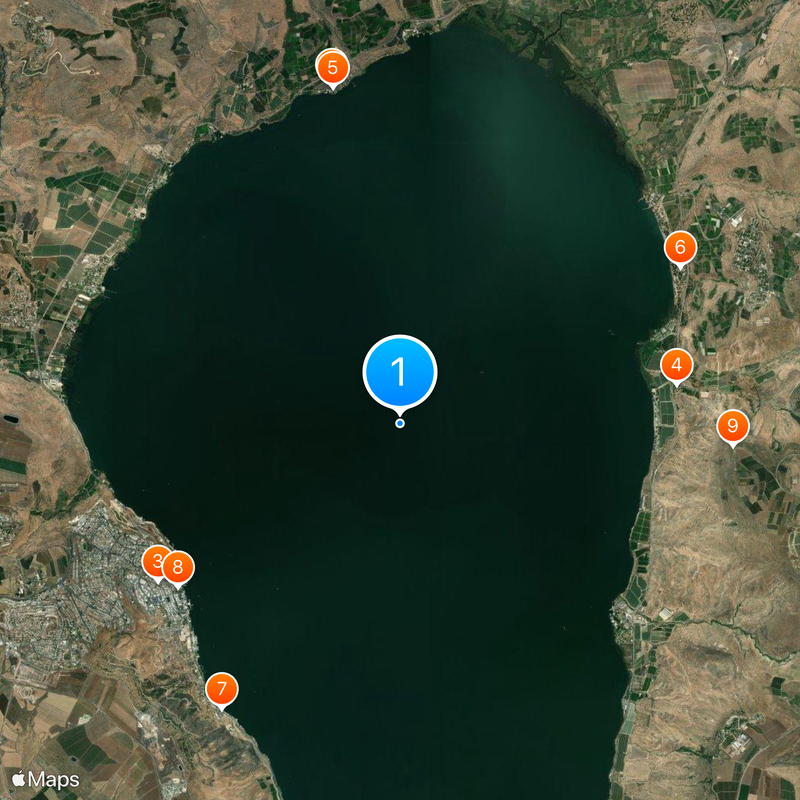 Lac de Tibériade Carte