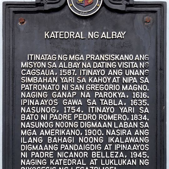 Cathedral of Albay historical marker