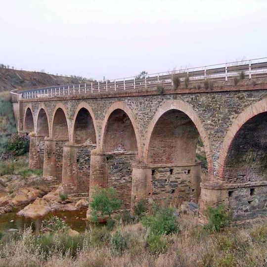 Old Bridge over Oraque river on the road between Villanueva de las Cruces and Calañas
