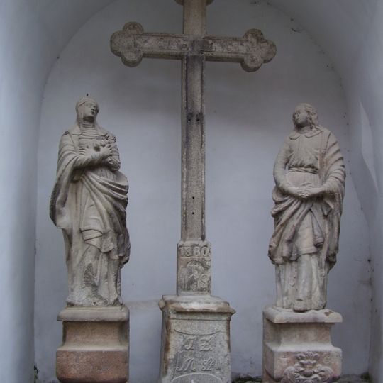 Statues of Saint John the Evangelist and Virgin Mary in Český Krumlov