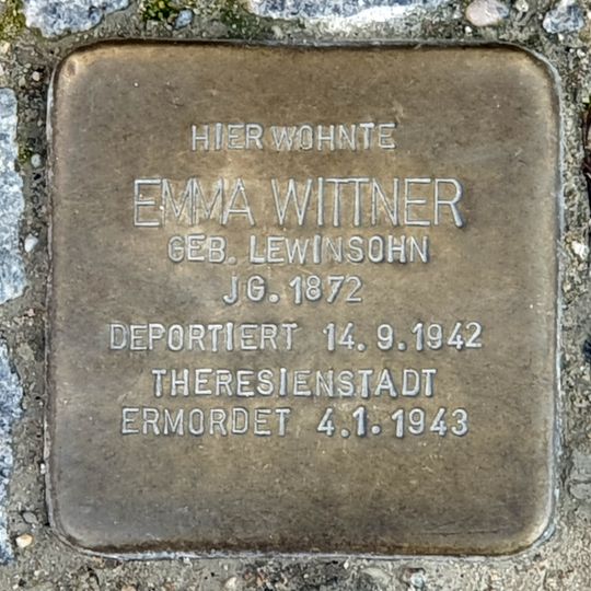 Stolperstein dedicated to Emma Wittner