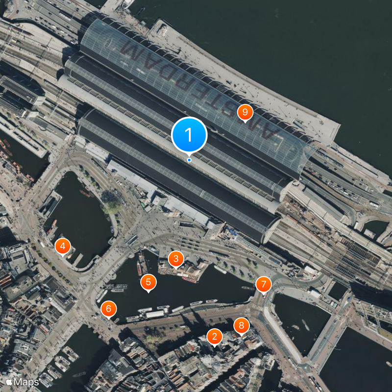 Stazione di Amsterdam Centrale Mappa