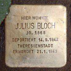 Stolperstein dedicated to Julius Bloch