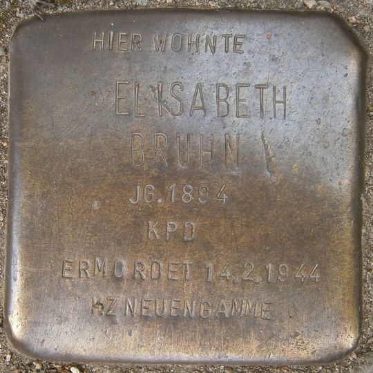 Stolperstein dedicated to Elisabeth Bruhn