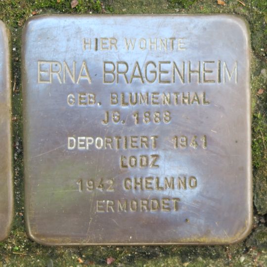 Stolperstein dedicated to Erna Bragenheim