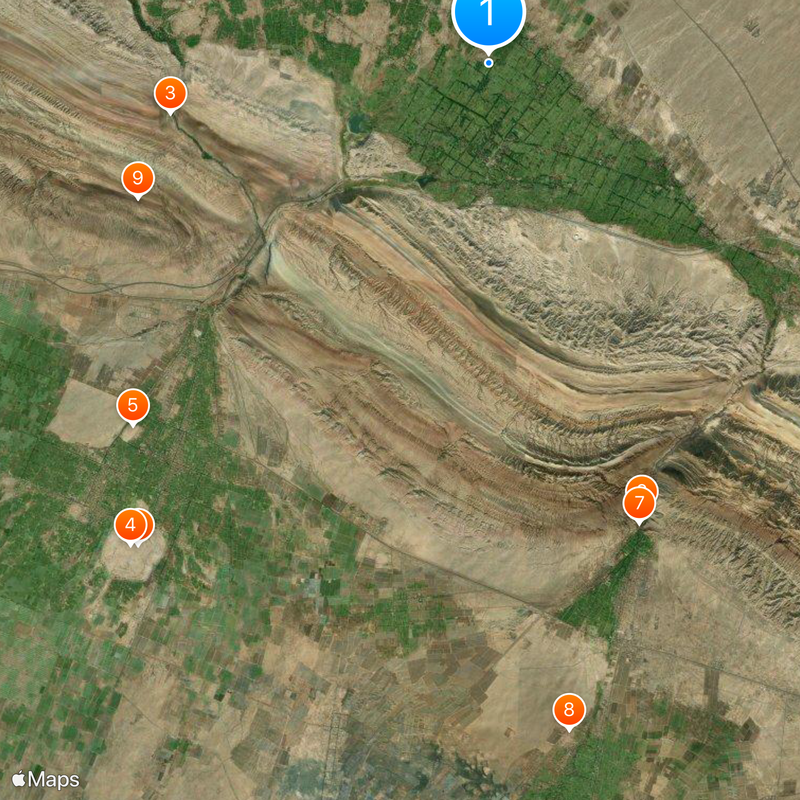 Flaming Mountains Map