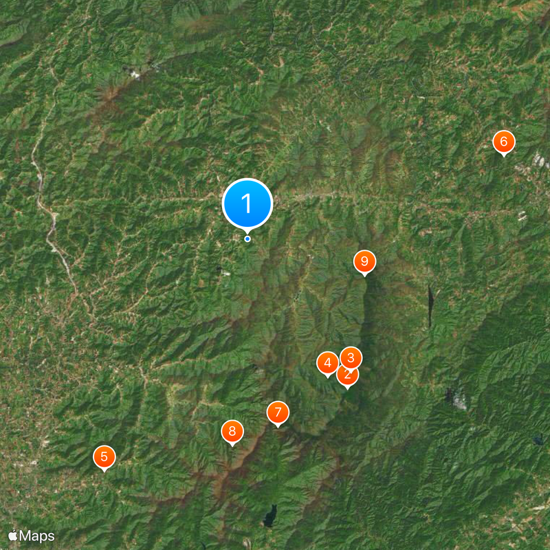 Oeste de Carolina del Norte Mapa