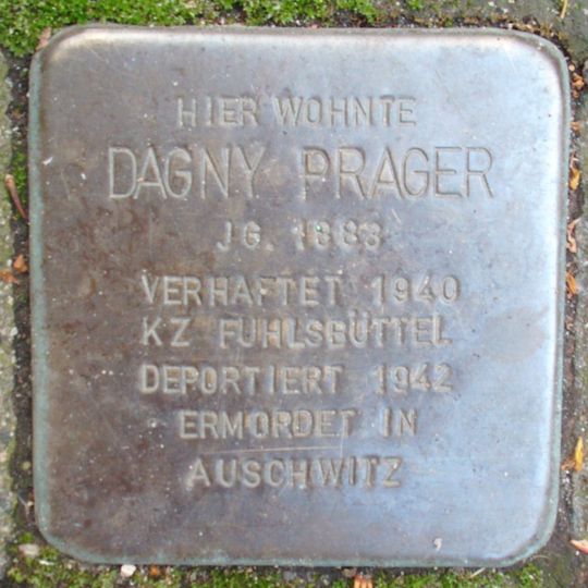 Stolperstein en memoria de Dagny Henriette Prager