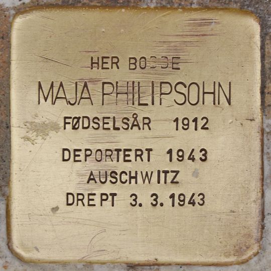 Stolperstein à la mémoire de Maja Philipsohn