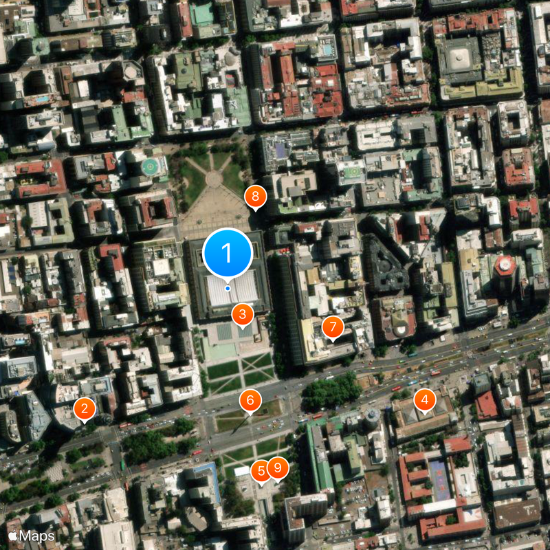 Palácio de La Moneda Mapa