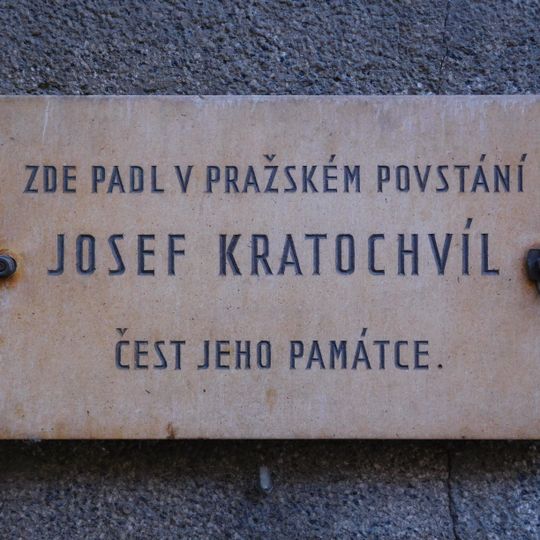 Plaque to Josef Kratochvíl