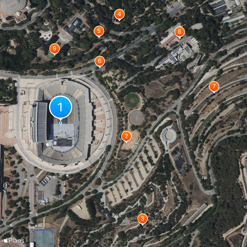 Lluís Companys Olympic Stadium Map