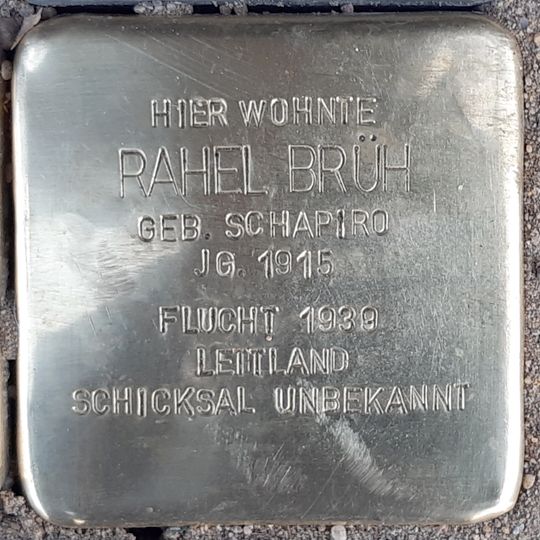 Stolperstein dedicated to Rahel Brüh