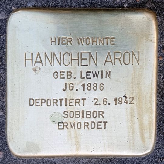 Stolperstein dedicated to Hannchen Aron