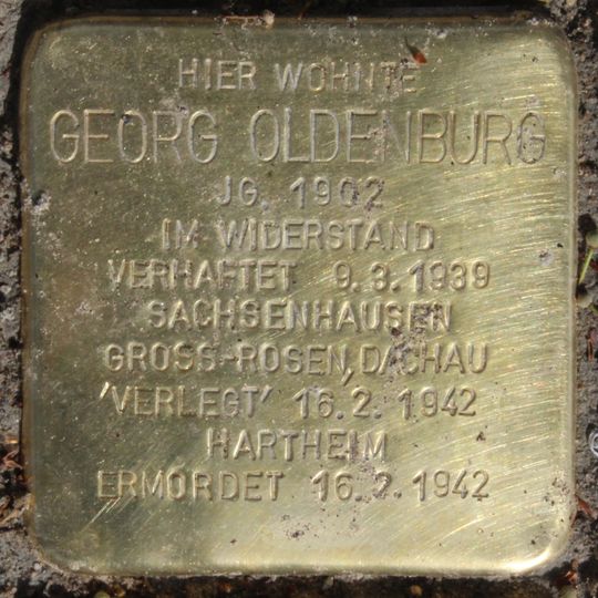 Stolperstein en memoria de Georg Oldenburg