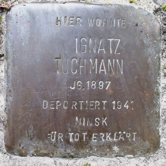 Stolperstein dedicated to Ignatz Tuchmann