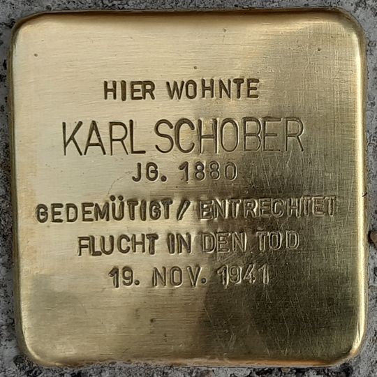 Stolperstein en memoria de Karl Schober