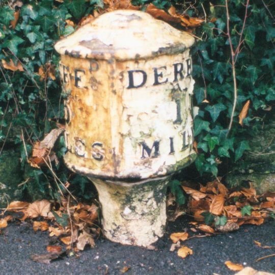 Milepost, Darley Abbey, St Benedict's School