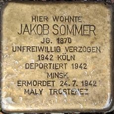 Stolperstein dedicated to Jakob Sommer